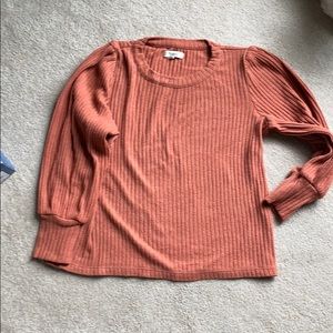 Madewell Brushed Pleat Puff Sleeve Sweater